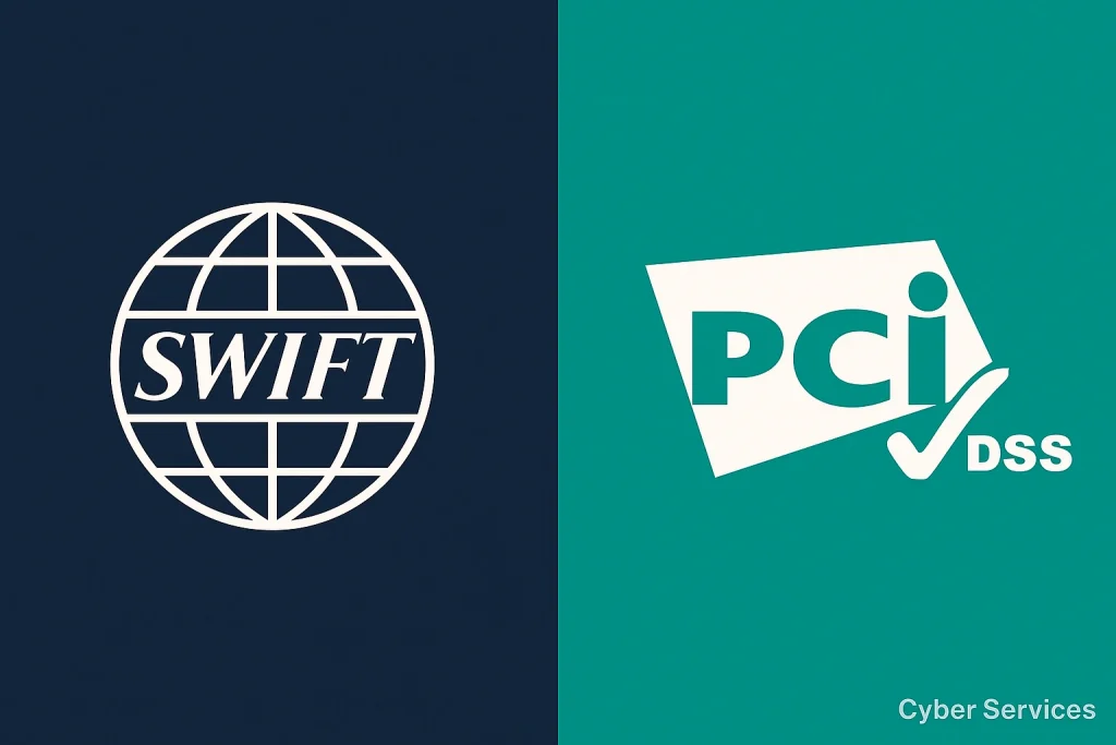 Banner so sanh SWIFT va PCI DSS Cyber Services