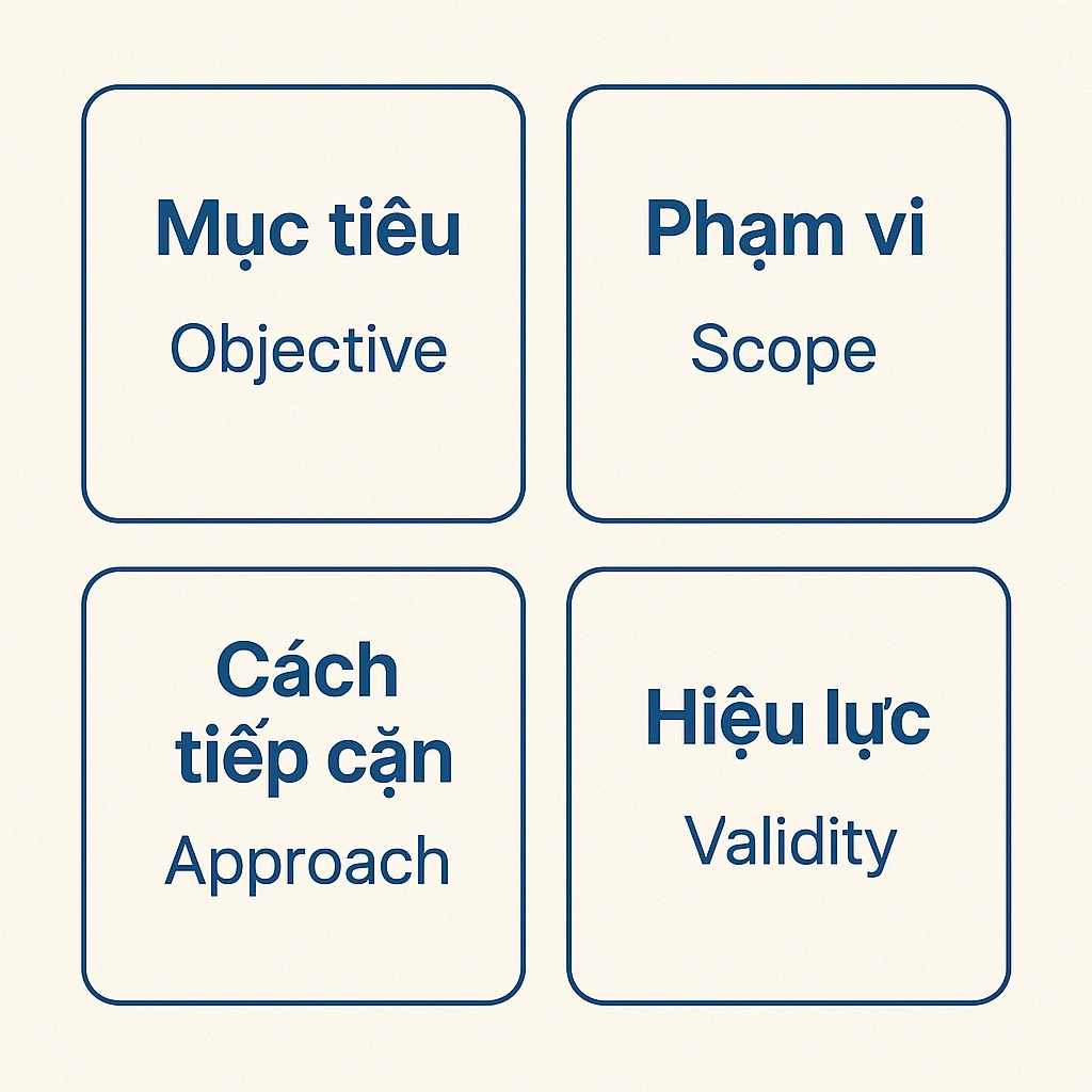 so sanh muc tieu pham vi cach tiep can hieu luc