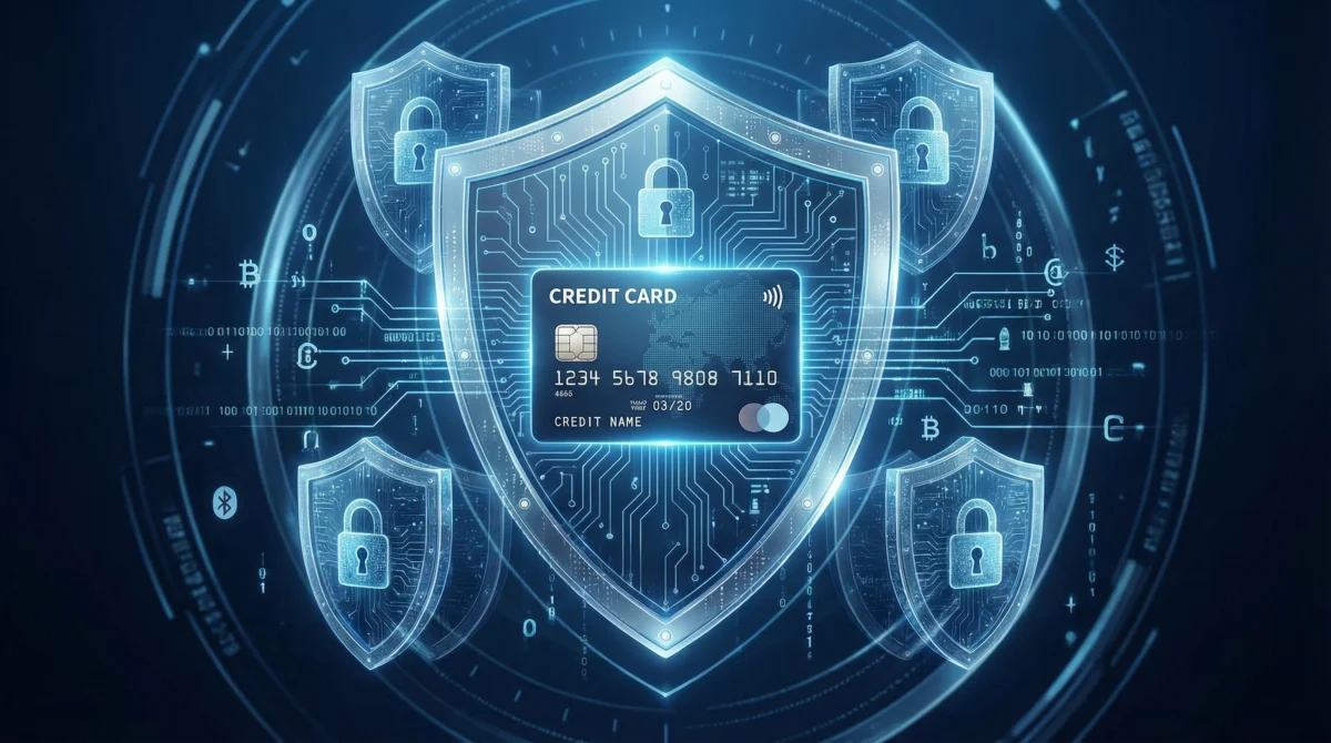 Bảo mật dữ liệu thẻ ngân hàng với lớp khiên kỹ thuật số vững chắc, mang đến cảm giác an toàn và tin cậy tuyệt đối.