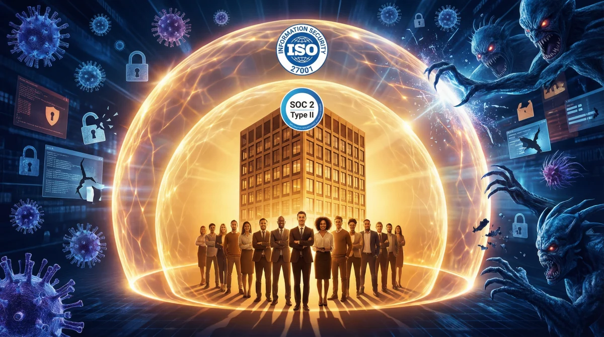 Doanh nghiệp vững vàng trước mọi hiểm họa số nhờ tấm khiên kép SOC 2 và ISO 27001. Bảo mật toàn diện, an tâm phát triển.