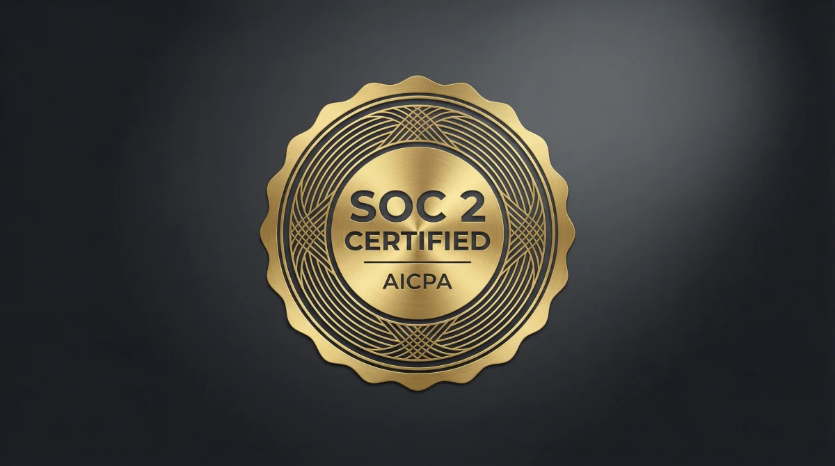 Biểu tượng chứng nhận SOC 2 này thể hiện cam kết của chúng tôi về uy tín và chuyên nghiệp. Một dấu ấn vàng kim sang trọng, khẳng định tiêu chuẩn bảo mật cao nhất.