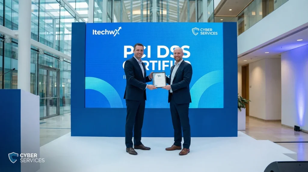 ItechwX vinh dự nhận chứng chỉ PCI DSS từ Cyber Services, khẳng định cam kết vững chắc về an ninh dữ liệu.
