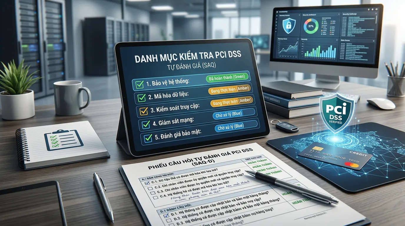 checklist PCI DSS, tự đánh giá PCI DSS, bảng câu hỏi SAQ PCI DSS - Ảnh đại diện